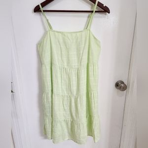 Old Navy dress 100%cotton cami top tierred dress  with pockets  plaid nw…